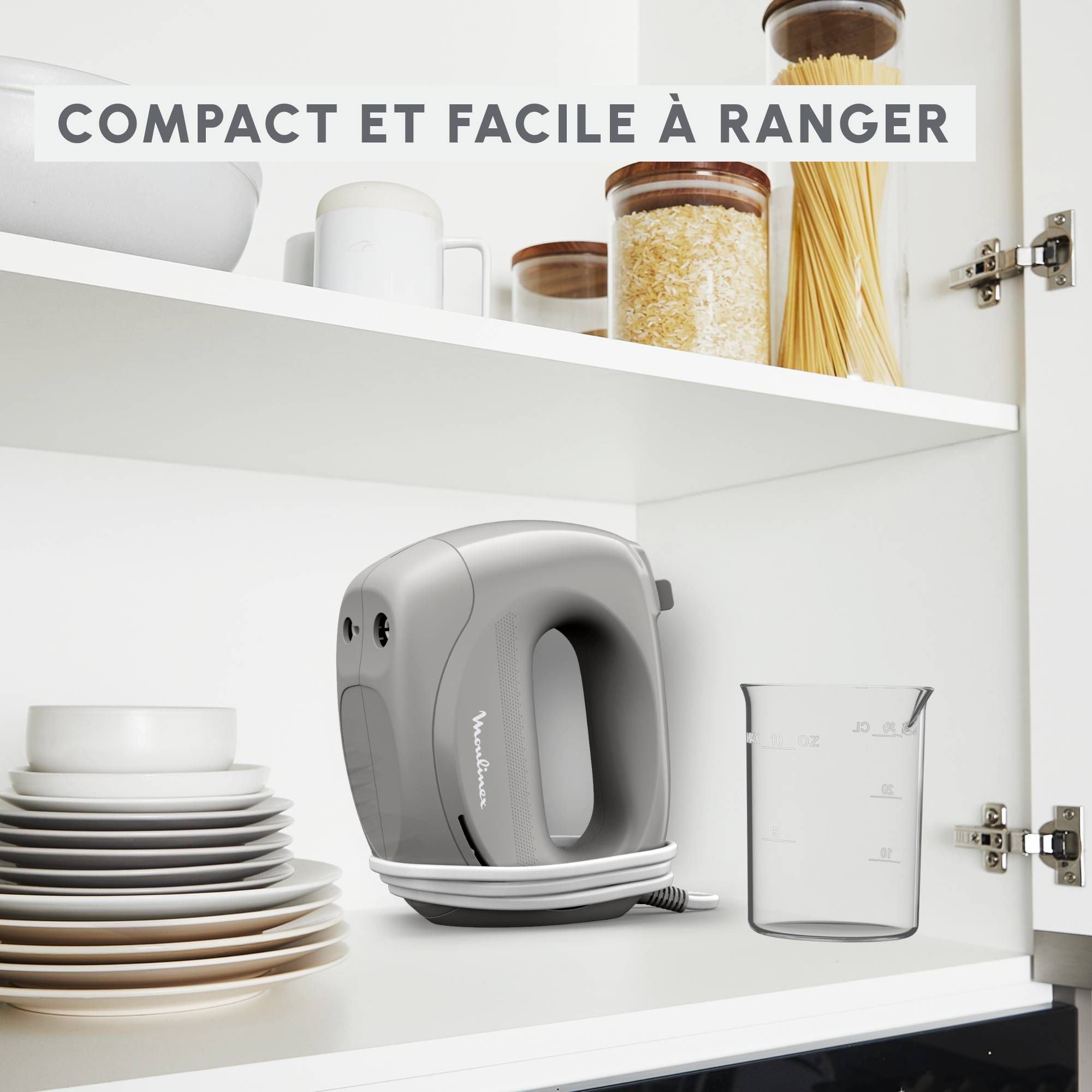Easy Max, Batteur électrique, Mélange parfait, 5 vitesses, 2 jeux de fouets, 300 W