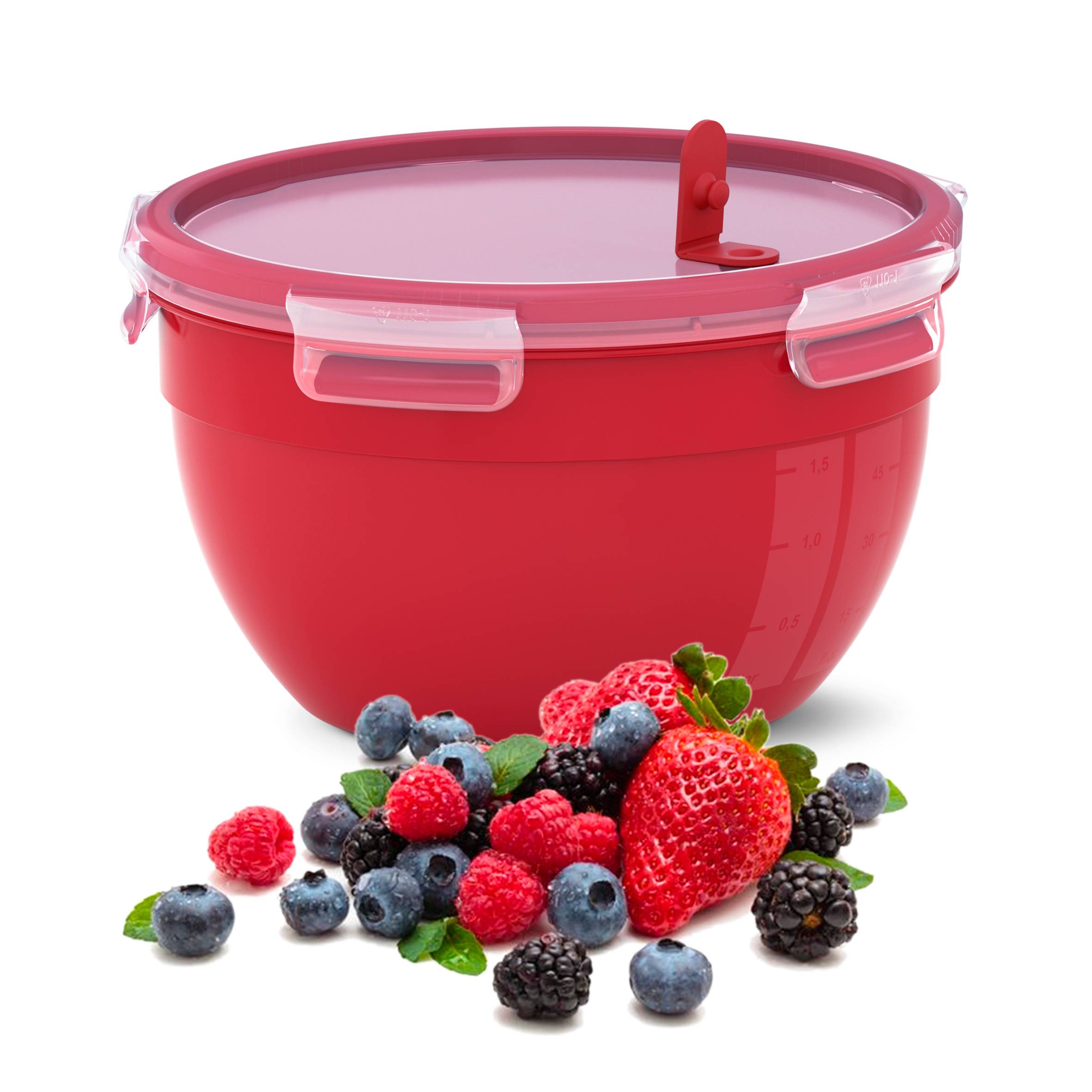 Clip micro boîte ronde 2,6l rouge