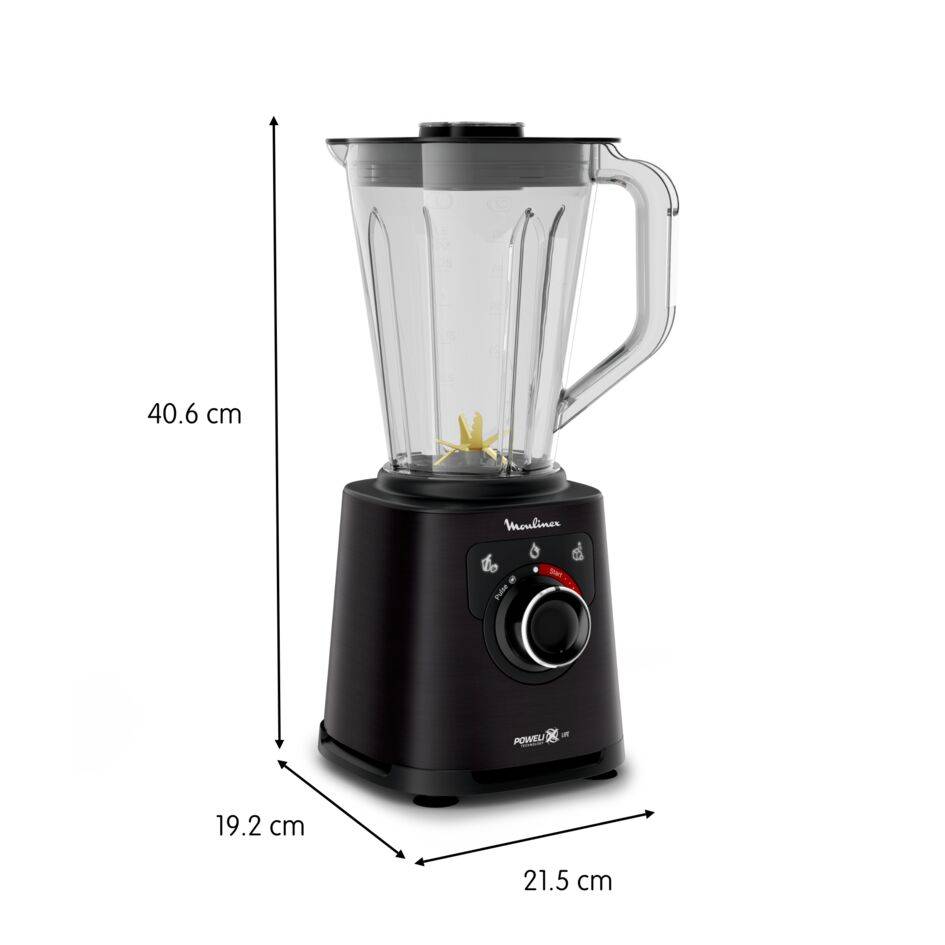 Perfectmix+, Blender, Bol plastique 2L, 1200W, 3 programmes, 6 lames Powelix life