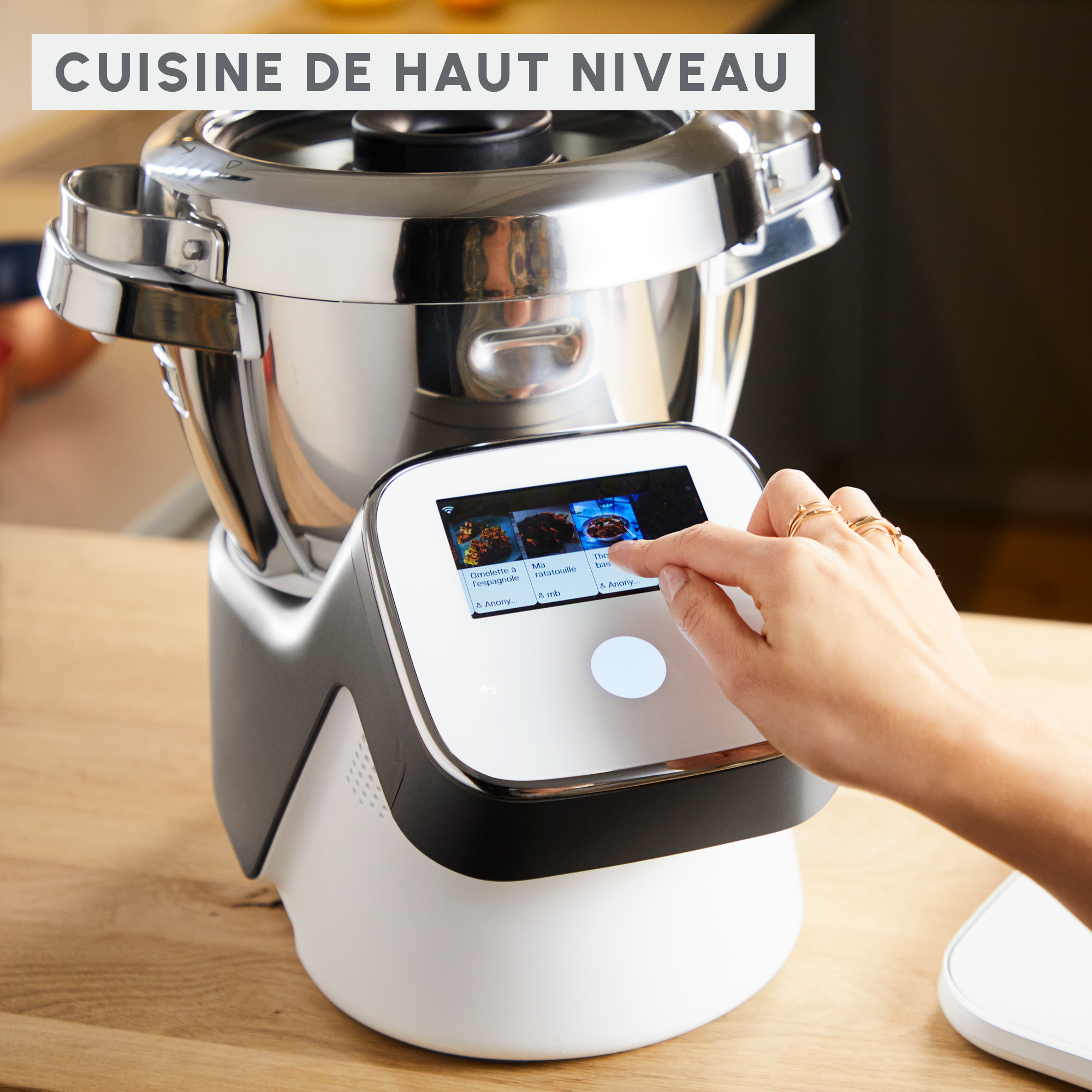 I-Companion Touch, Robot cuiseur, 17 fonctions, Connecté, Recettes sur l’écran, Capacité XL 10 personnes, Gris, Fabriqué en France