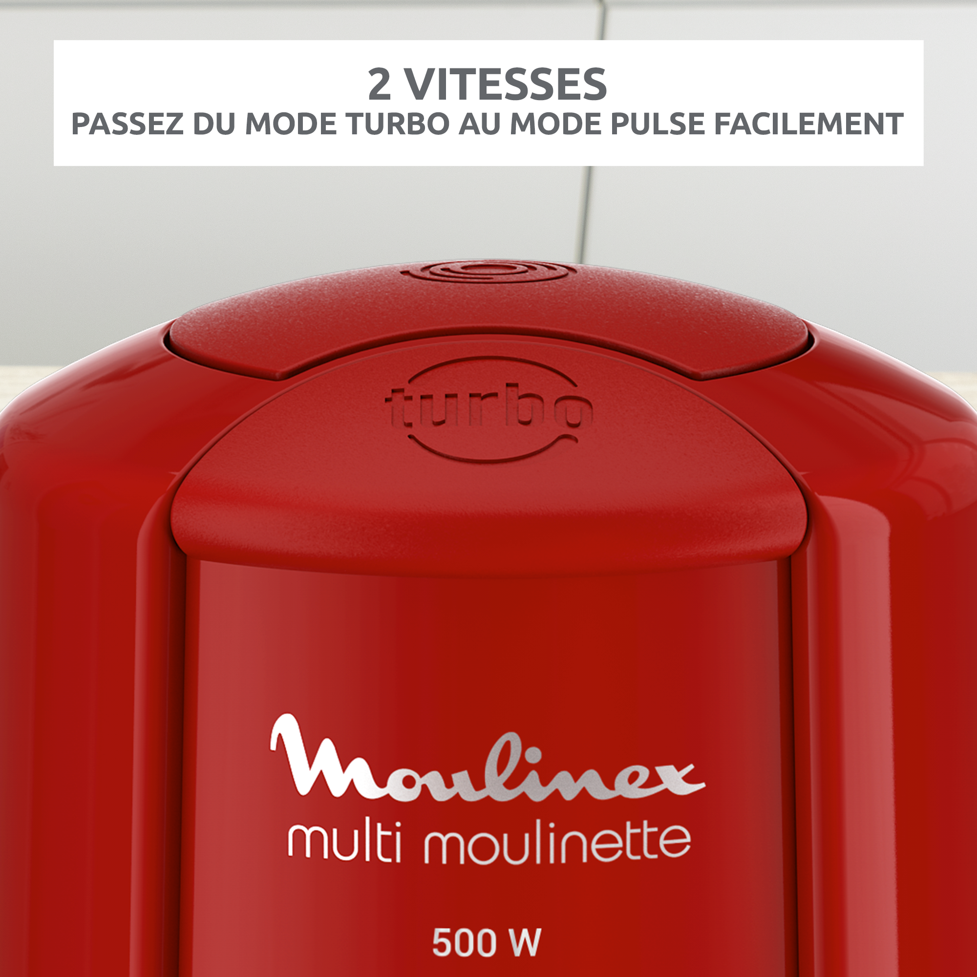Multi moulinette, Mini hachoir, Fonction 3 en 1, Capacité 500 ml, 500 W, Rouge