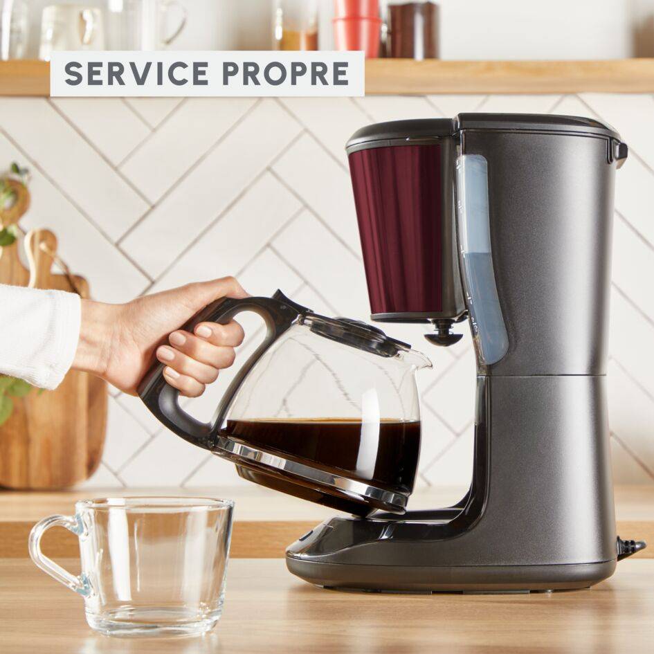Cafetière filtre Subito Moulinex noire finition inox rouge