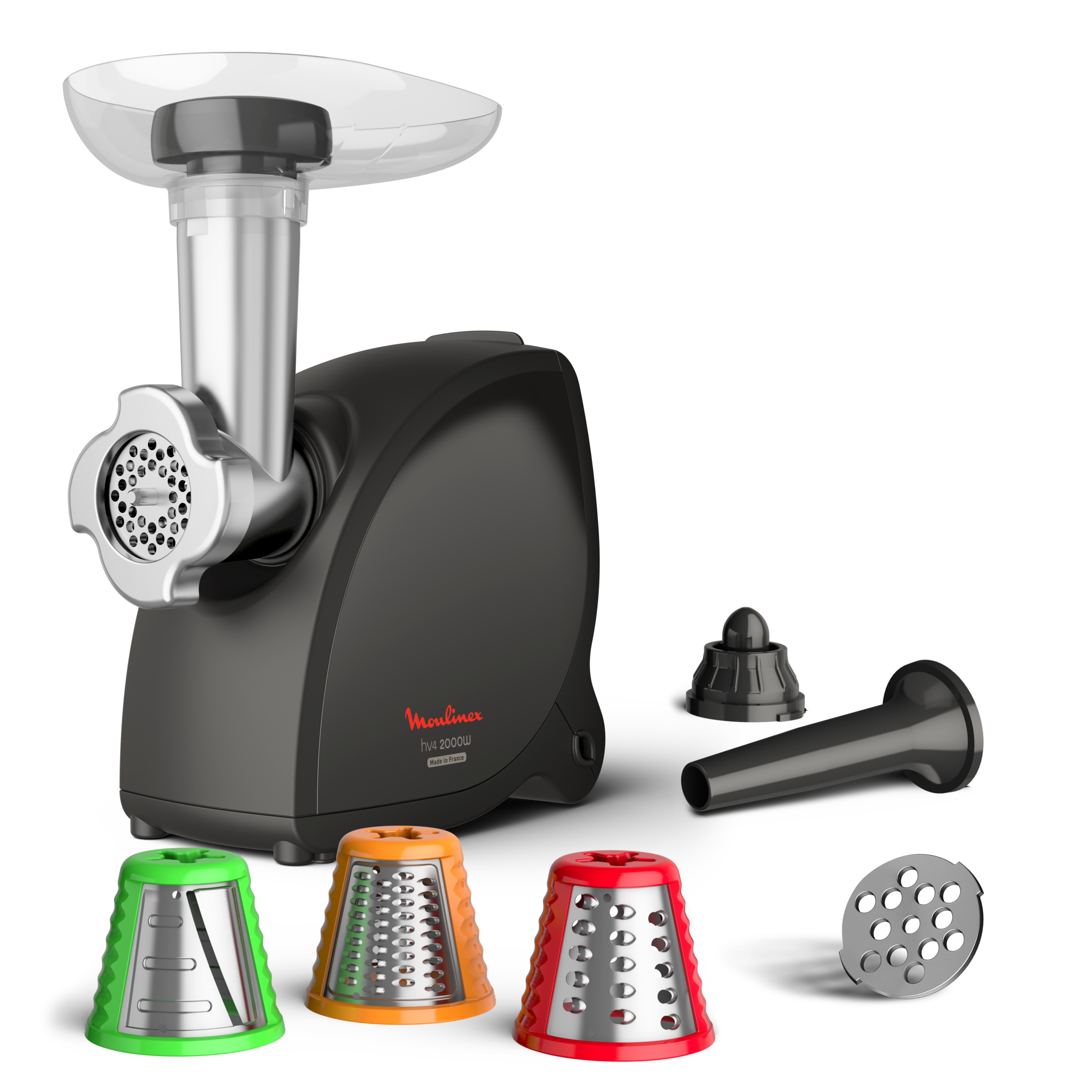 HV4 Successor, Hachoir à viande, 2000 W, 7 en 1, Fabriqué en France, Noir