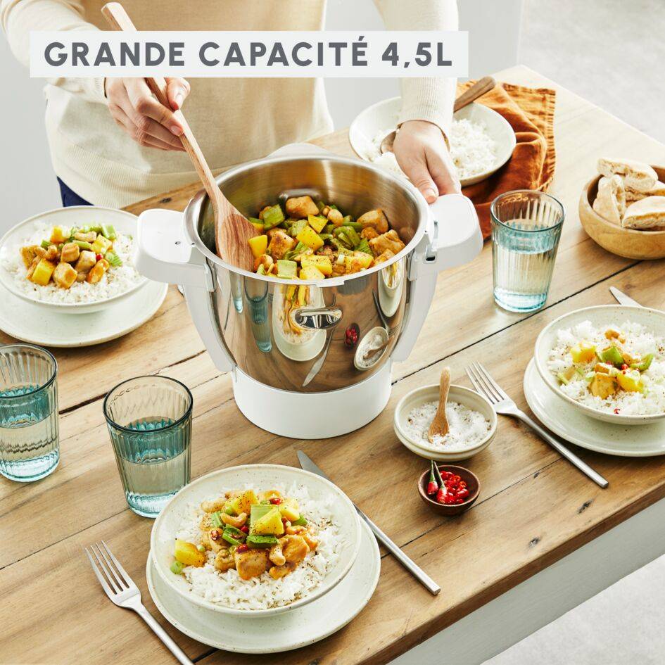 Companion, Robot cuiseur, 14 fonctions, Capacité XL 10 personnes, Gris, Fabriqué en France