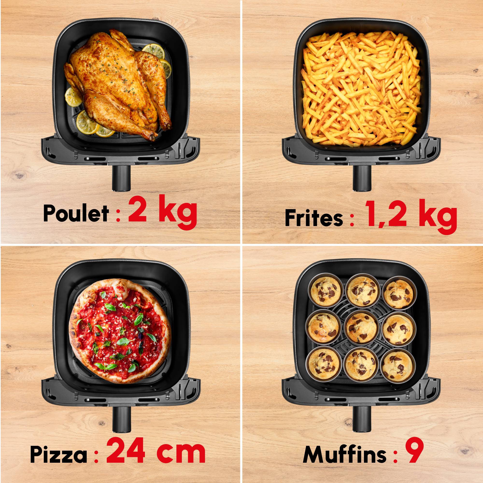 Easy Fry Collection Spéciale Ivoire, air fryer, très grande capacité 7L, 1 tiroir, 8 programmes