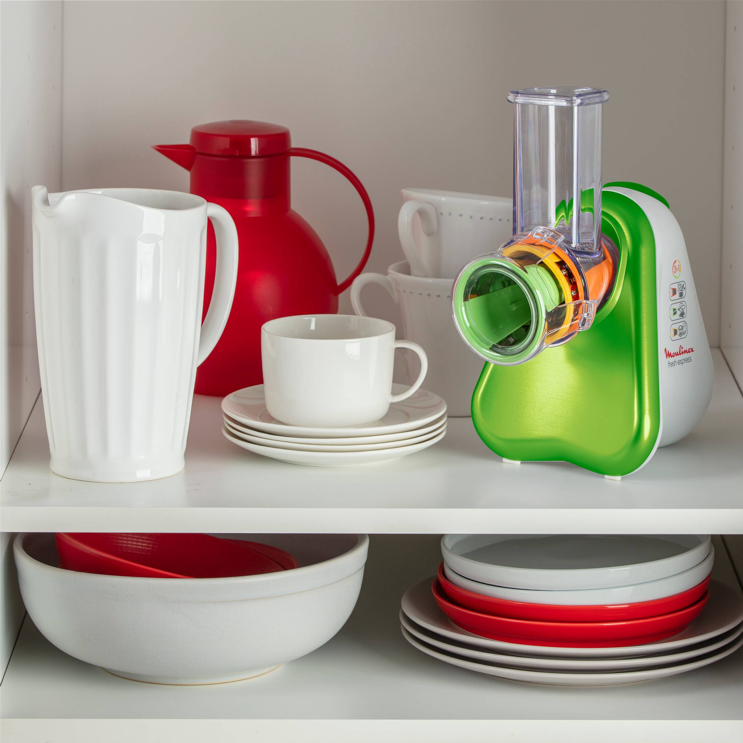 Fresh express 3-en-1, Découpe-légumes, 3 cônes, blanc et vert