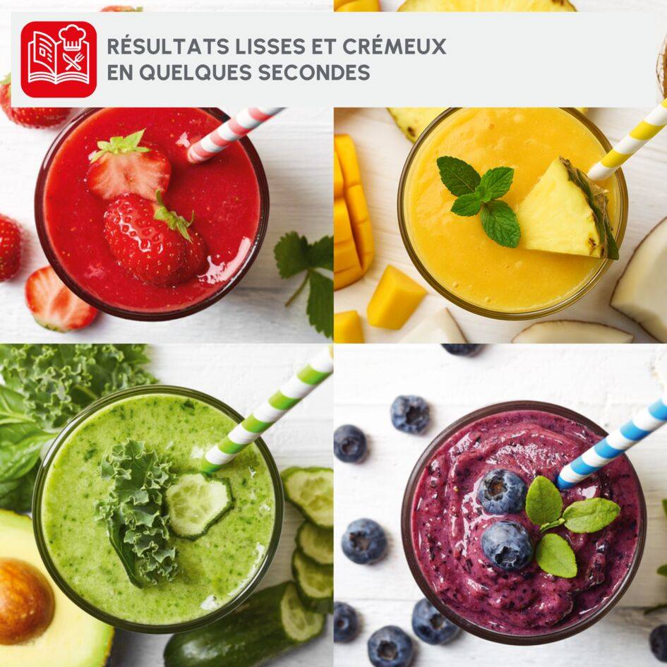 Blendforce 2, Blender, Bol verre 1.75L, 800W, 2 vitesses,  4 lames, Rouge