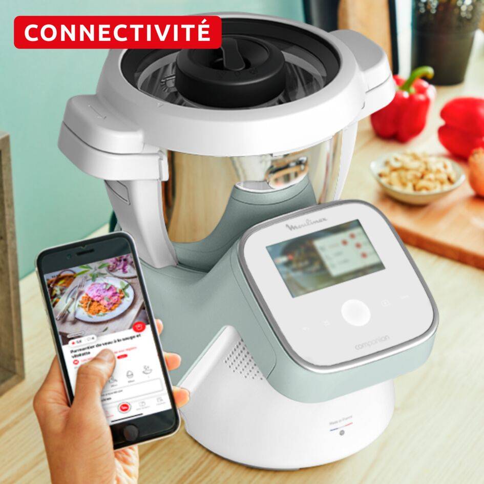 I-Companion Touch, Robot cuiseur, 17 fonctions, Connecté, Recettes sur l’écran, Capacité XL 10 personnes, Eucalyptus, Fabriqué en France