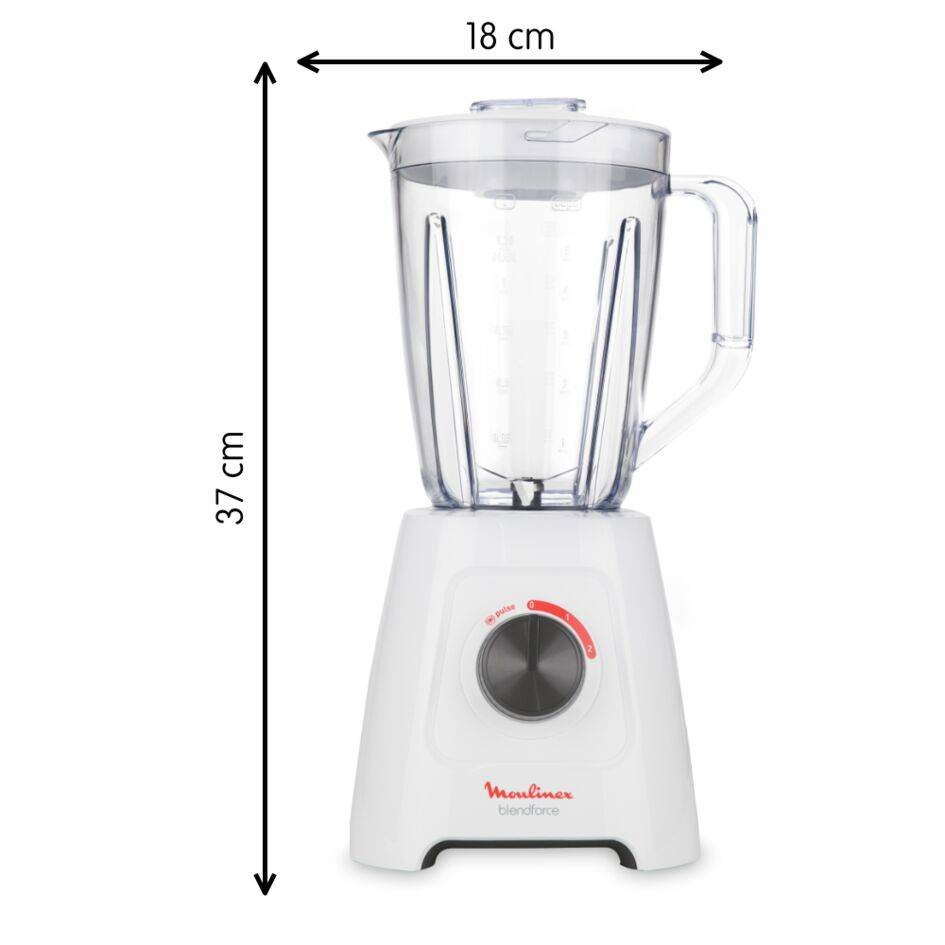Blendforce 2, Blender Classique, 2 vitesses + pulse, 600 W, Blanc 