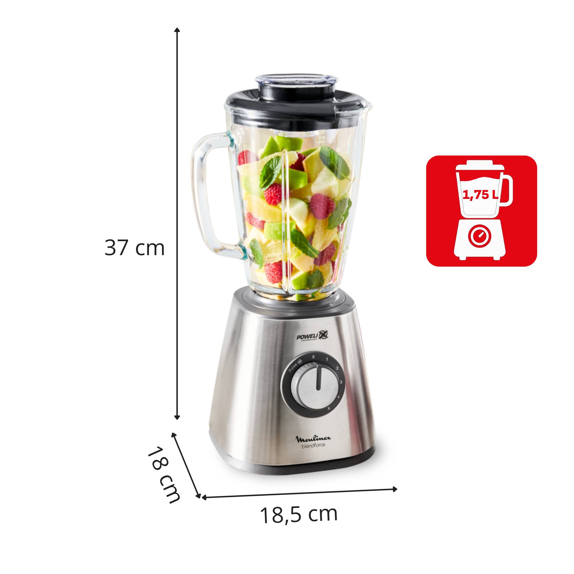 Blendforce 2, Blender, Bol verre 1.75L, 800W, 5 vitesses, 6 lames