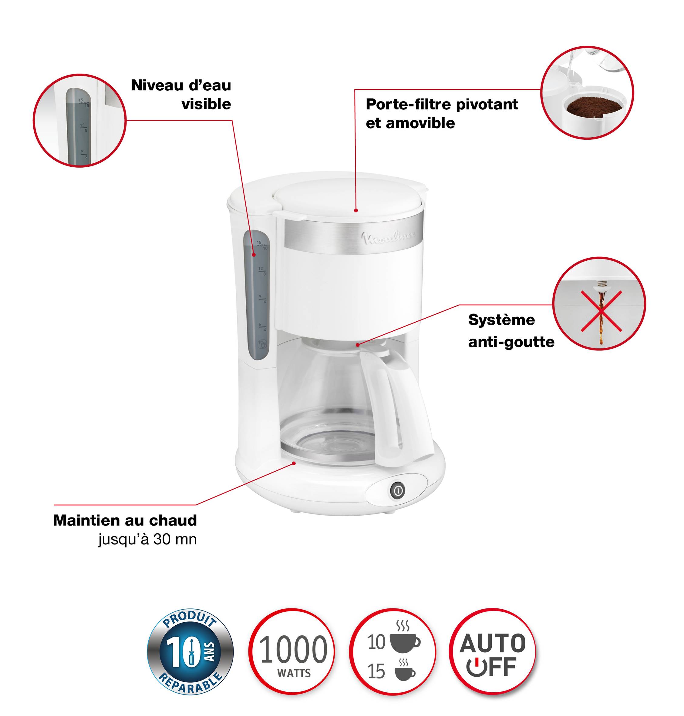 Principio Plus blanche 10/15 tasses