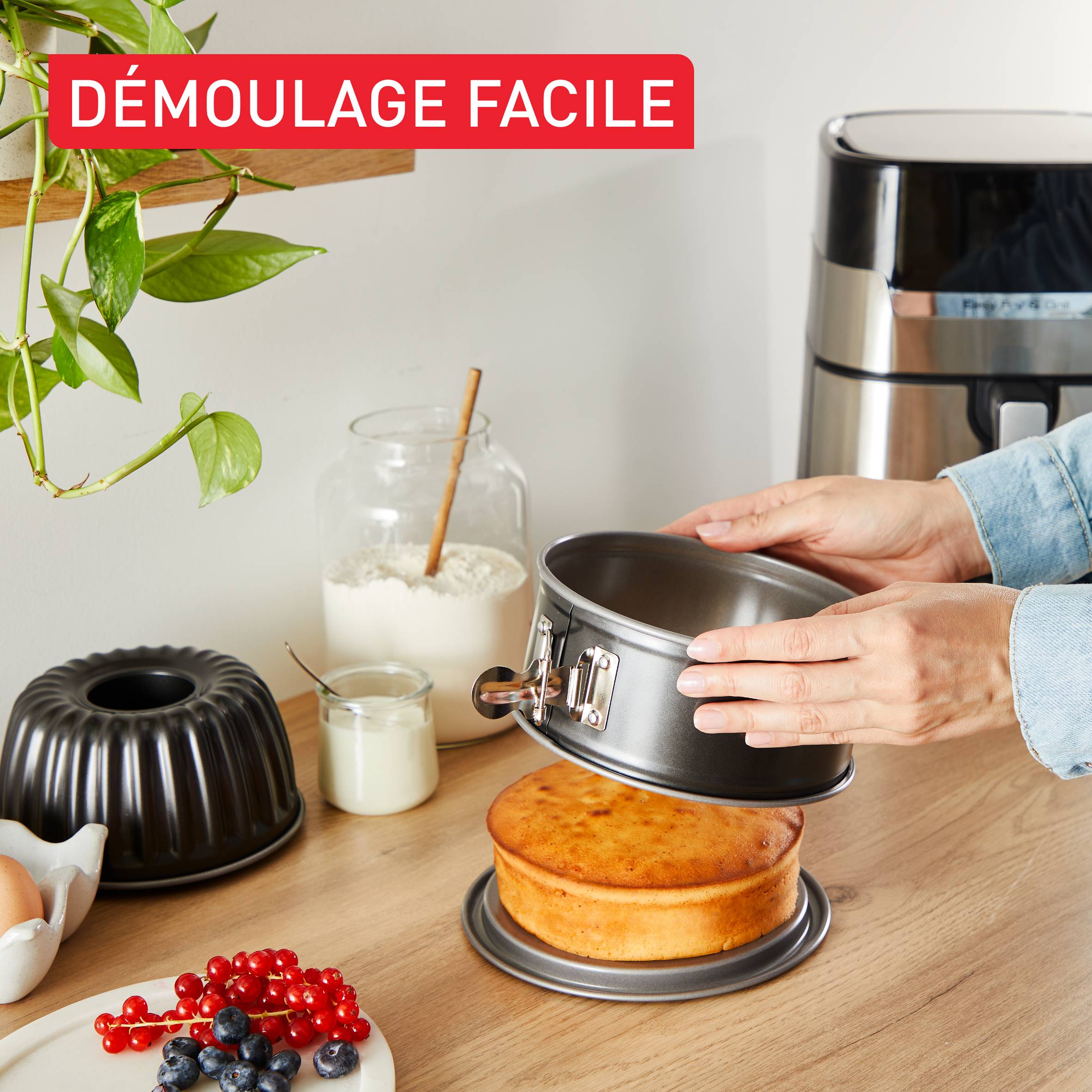 Tefal, Lot 2 moules pour friteuse à air, Démoulage facile, Diffusion optimale de la chaleur