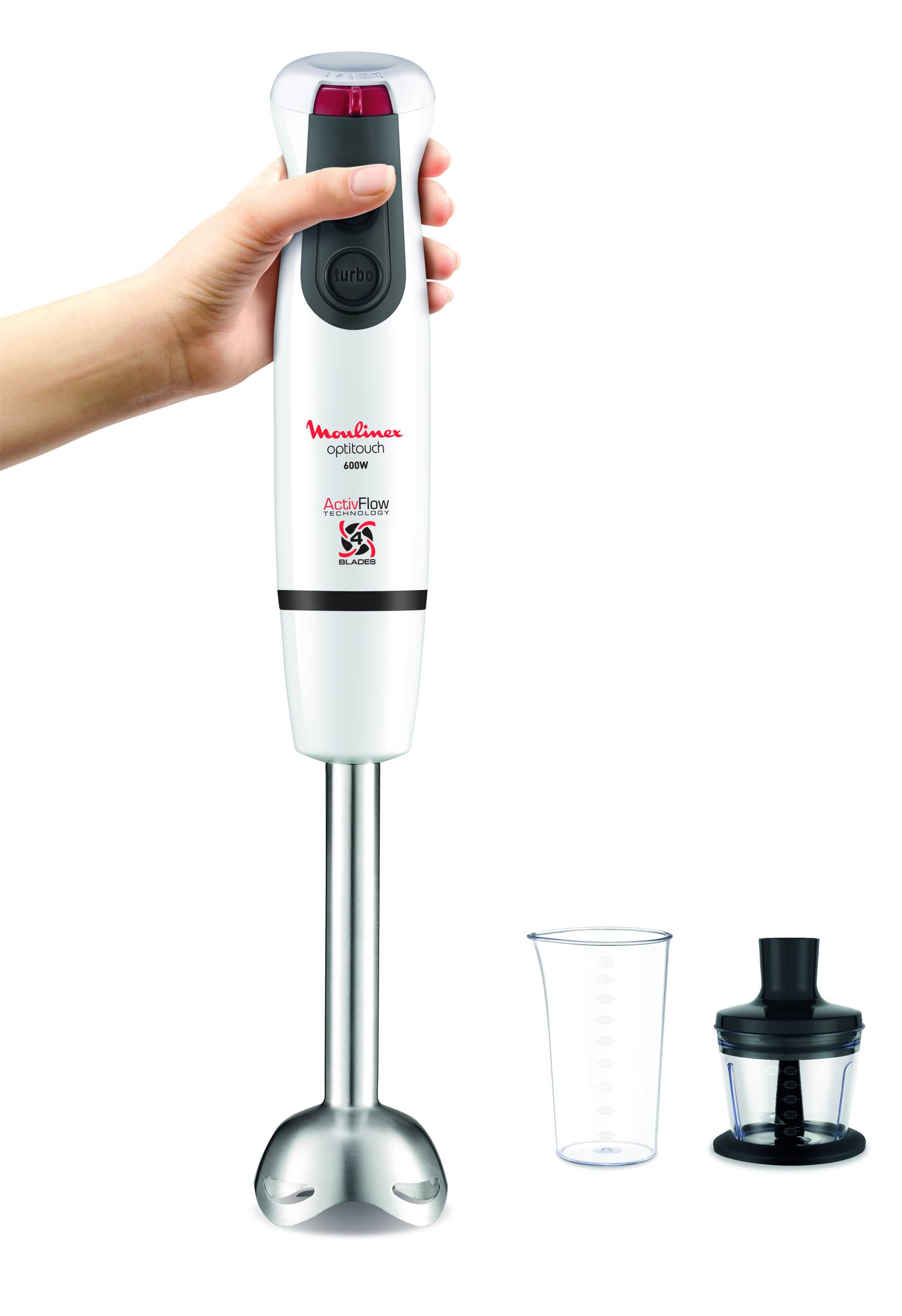 OPTITOUCH + MINI HACHOIR 2 EN 1 BLANC