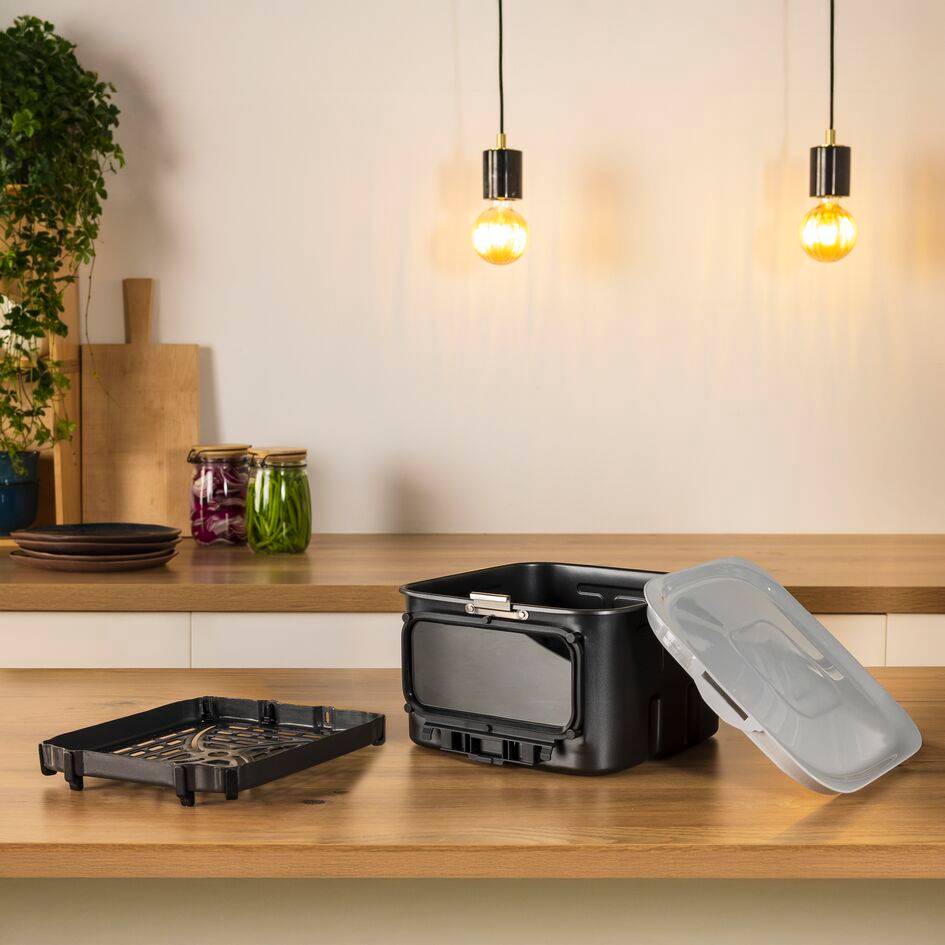 Set de rangement Easy Fry Silence 7L Vision, tiroir supplémentaire, grille et couvercle