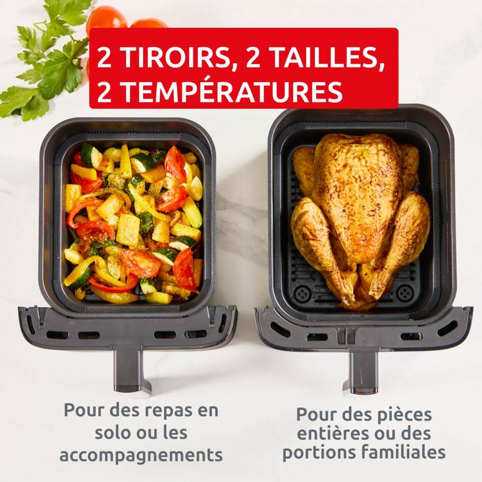 Easy Fry Crispy Stack, Dual Air fryer, Noir