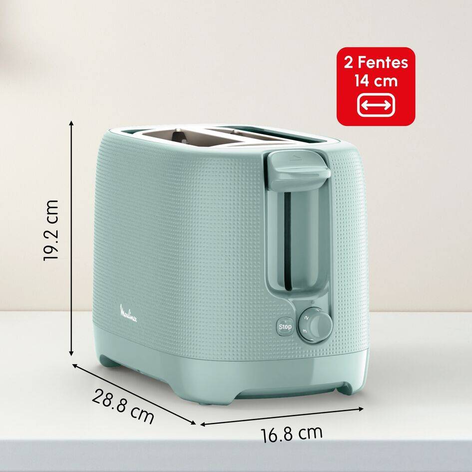 Grille-pain 2 fentes Morning Eucalyptus avec accessoire réchauffe viennoiserie