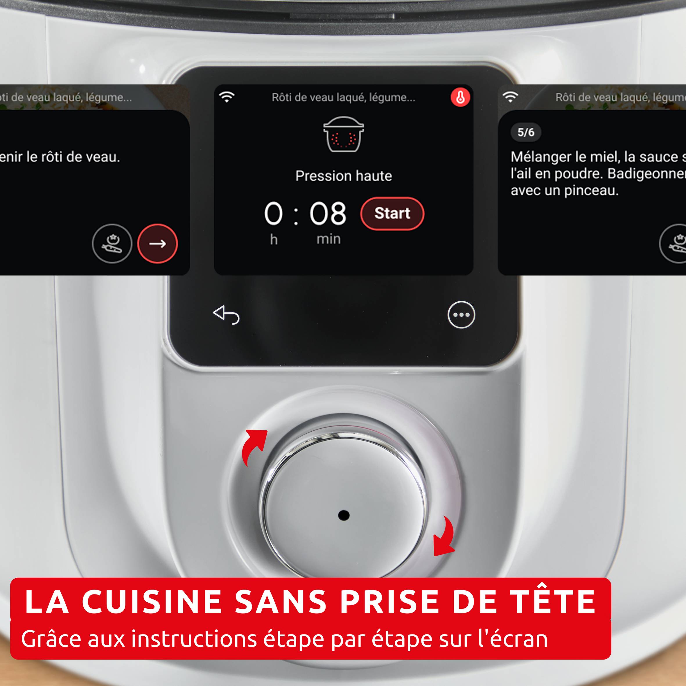 Cookeo Infinity, 16 modes de cuisson, Sans pale de mélange, Blanc