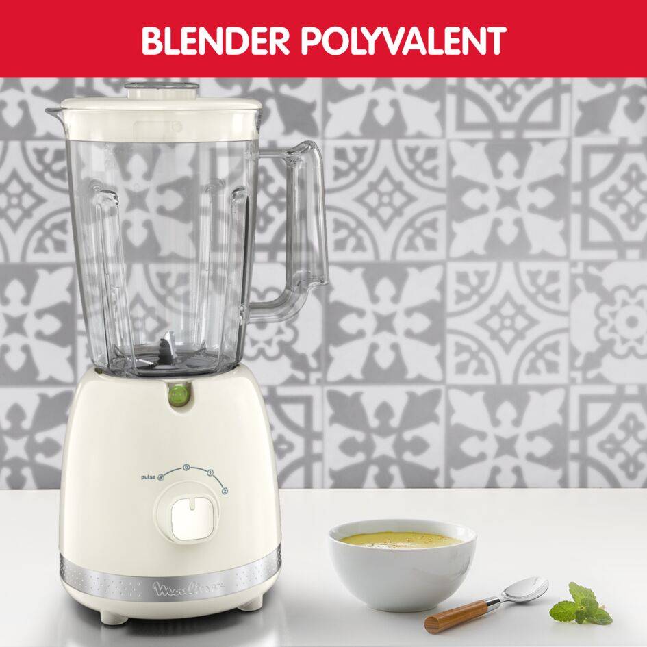 Blender Soleil ivoire, Blender classique, 2 vitesses + pulse, 500W, Ivoire
