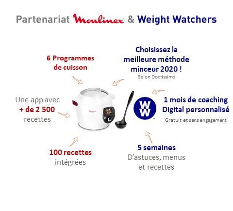 Cookeo+ Blanc 100 recettes avec louche et programme Weight Watchers inclus
