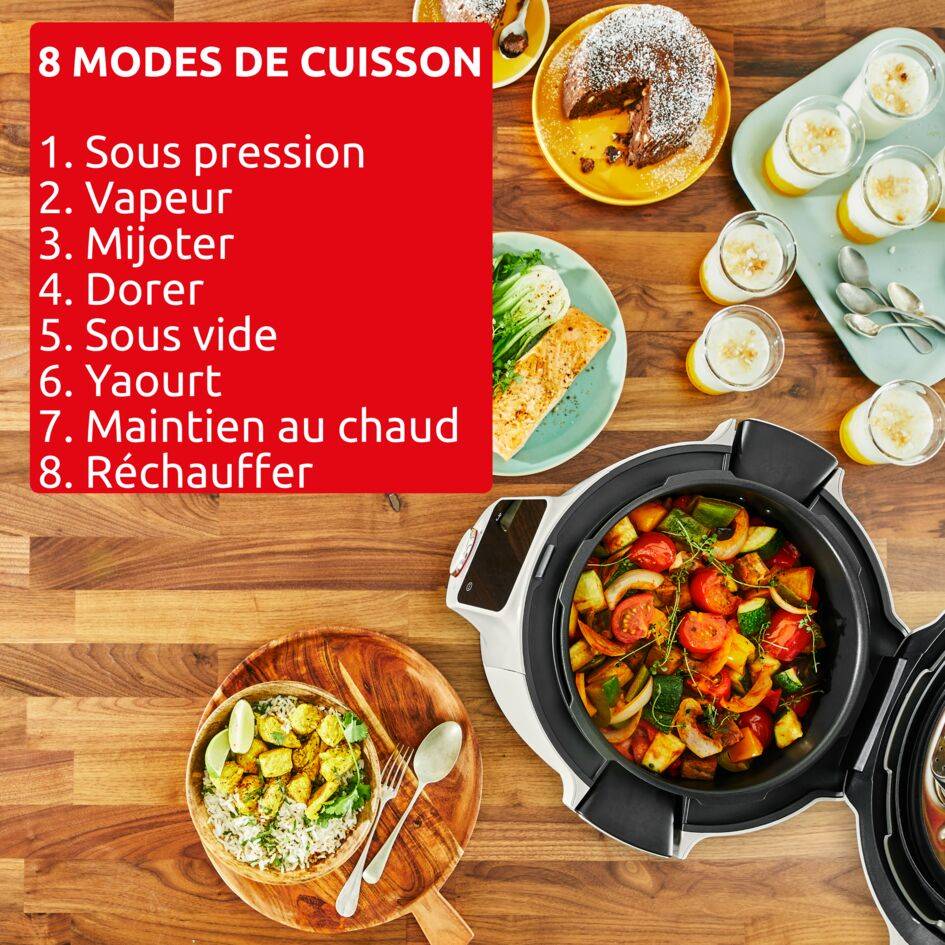Cookeo Wi-Fi 8en1, Multicuiseur, 8 modes de cuisson, Cuiseur sous pression