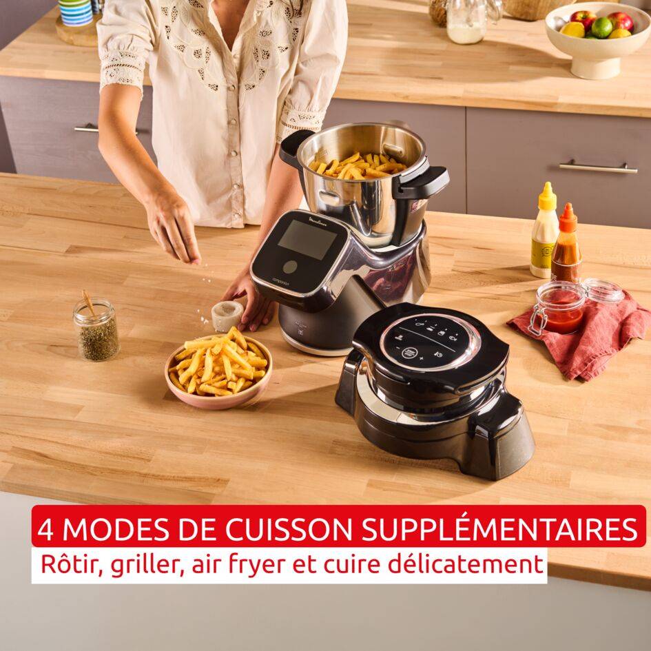 i-Companion Touch Pro avec extension air fryer, Robot cuiseur, 3L, Noir