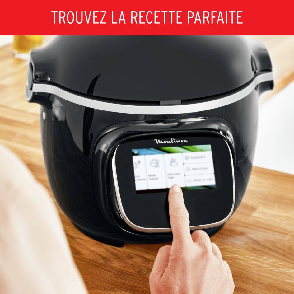 RECONDITIONNÉ Cookeo Touch Wifi Noir, Multicuiseur intelligent haute pression, 6L, Ecran Touch connecté 