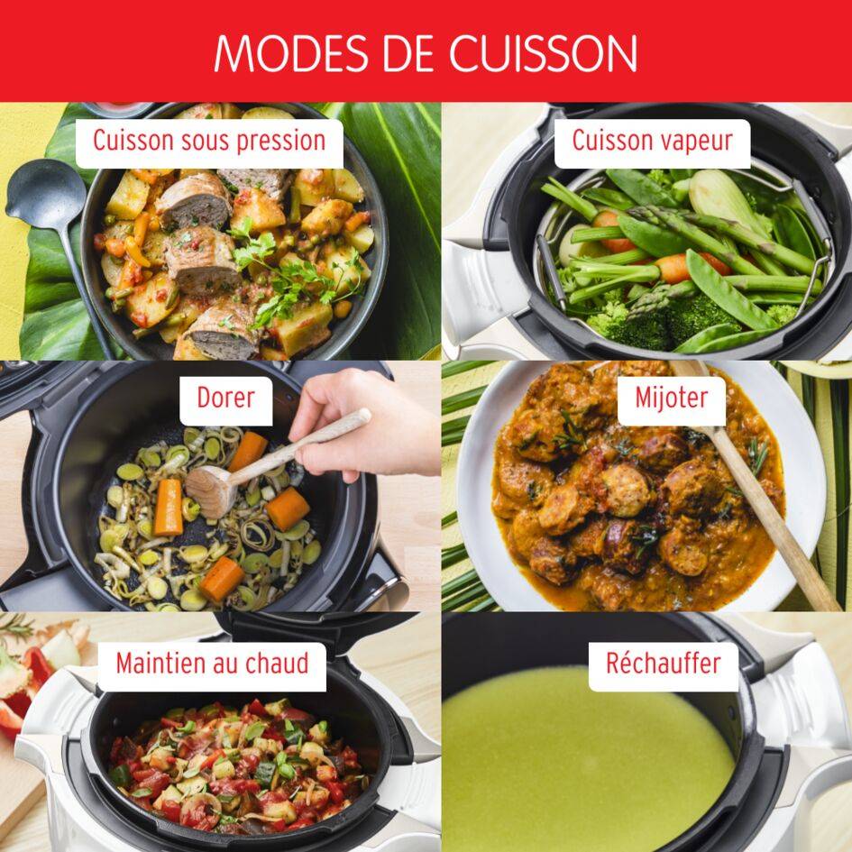 Cookeo+ 150 recettes, Multicuiseur intelligent, Haute Pression, 6L, Marron