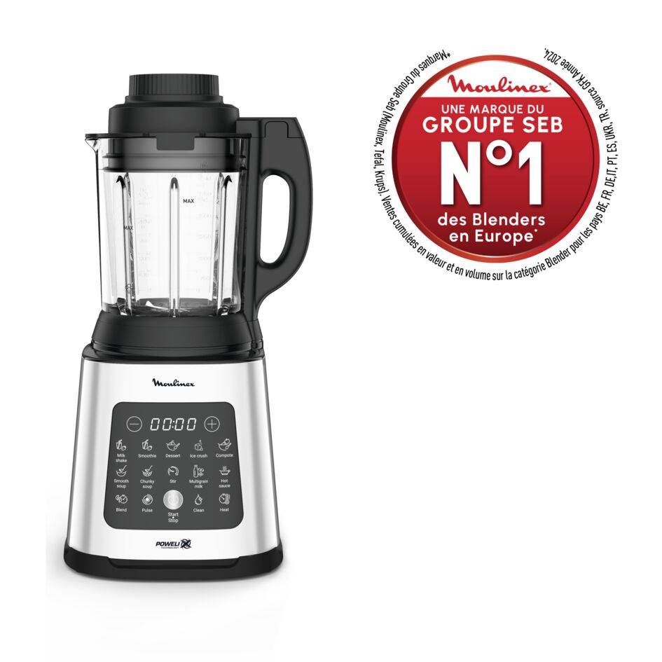 Perfectmix Cook, Blender chauffant, Bol verre 2L, 1400W, 10 programmes, 6 lames