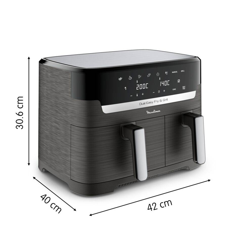 Dual Easy Fry & Grill, 8.3L, Air fryer, Noir