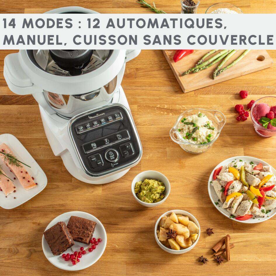 Companion, Robot cuiseur, 14 fonctions, Capacité XL 10 personnes, Gris, Fabriqué en France