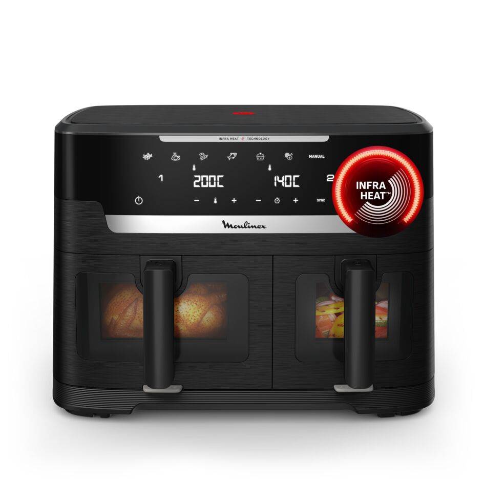 Ever Fry XXL Dual 11L, Dual Air Fryer, Cuisson Synchronisée, Façade amovible