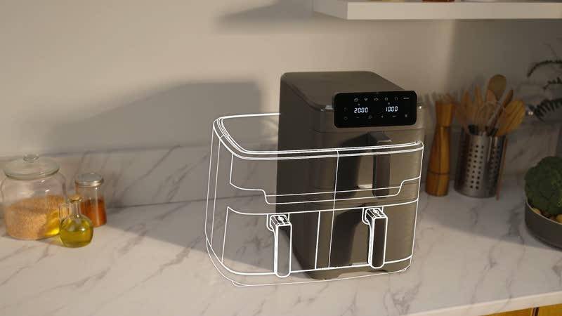 Easy Fry Crispy Stack, Dual Air fryer, Noir