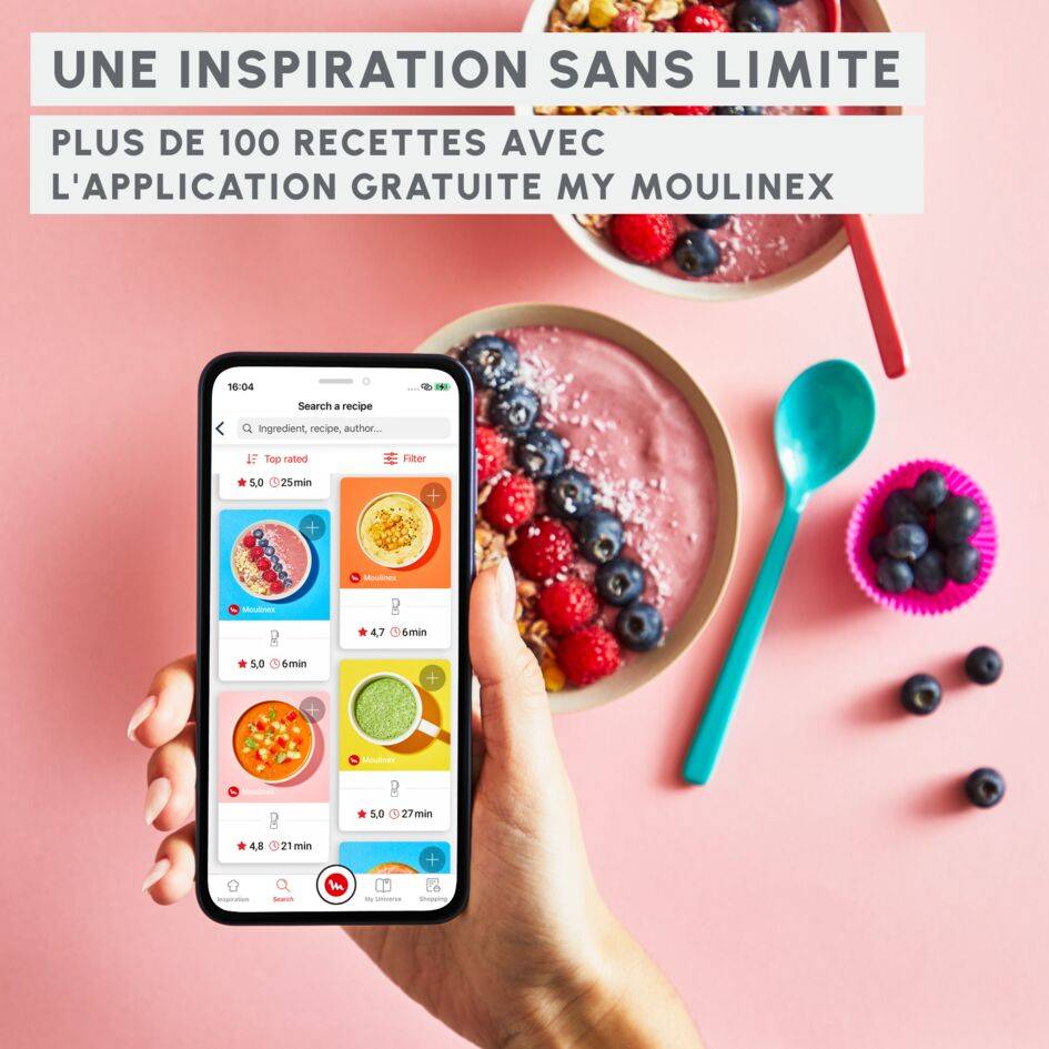 Blend Up, Blender mini, Bol tritan 0.85L, 1000W, 8 programmes, 6 lames, 2 gourdes