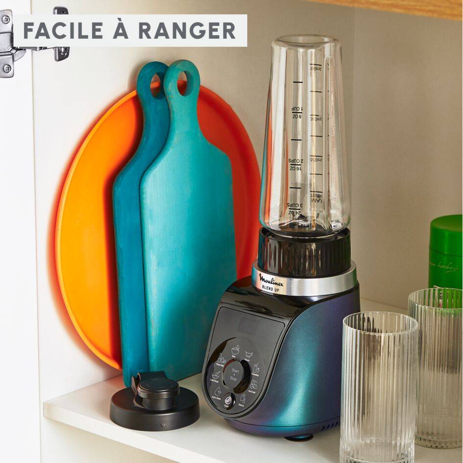 Blend Up, Blender mini, Bol tritan 0.85L, 1000W, 8 programmes, 6 lames, 2 gourdes