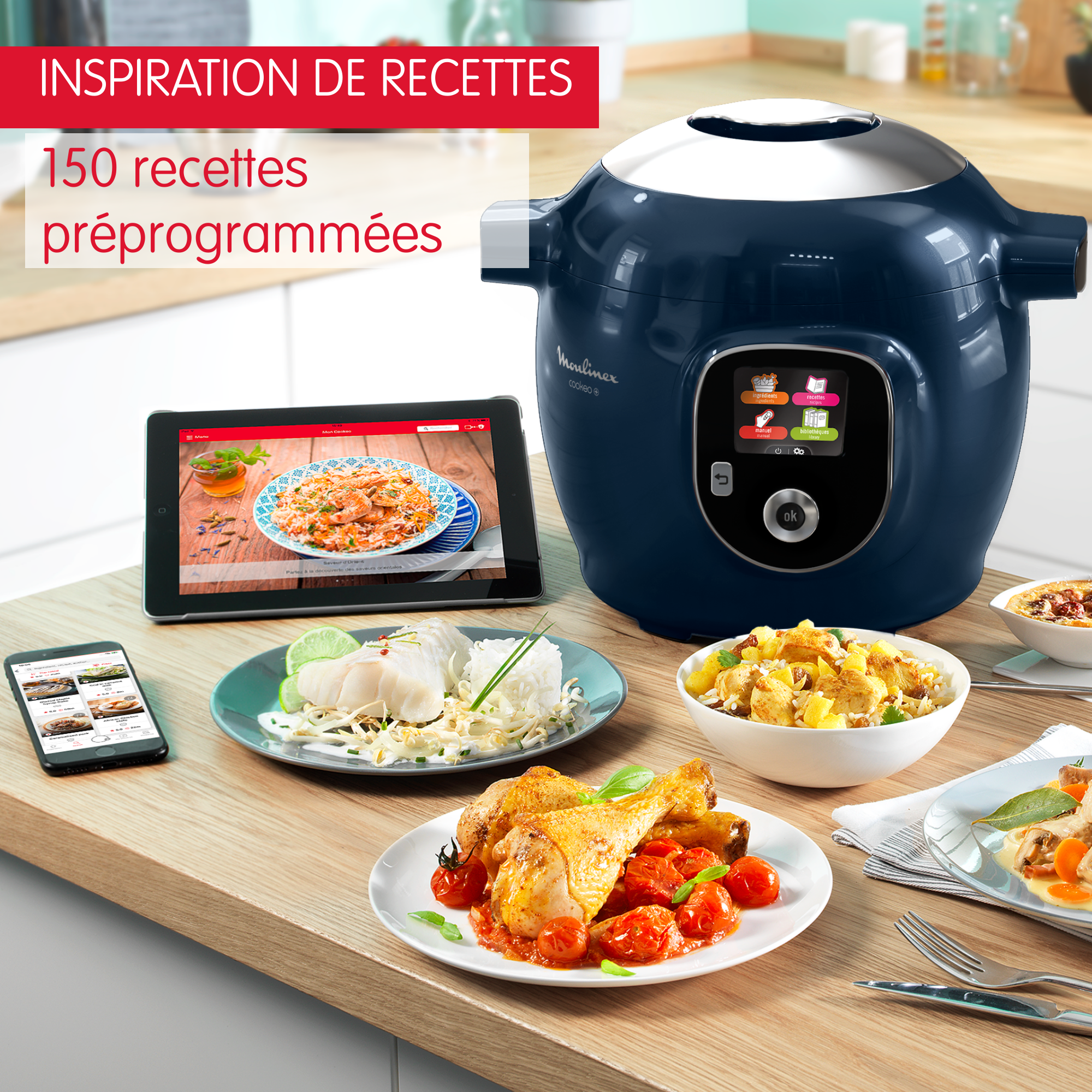 Cookeo+ 150 recettes Bleu