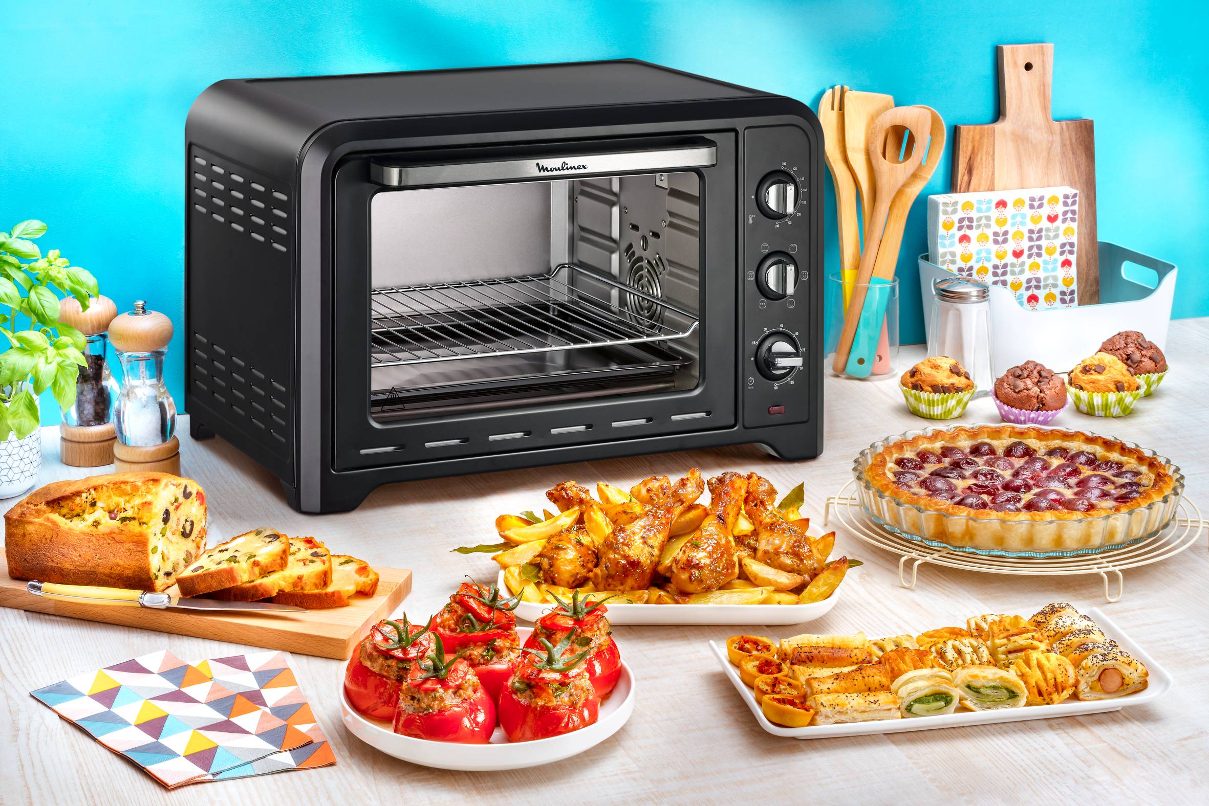 OPTIMO 39 L Noir Pierre à pizza 