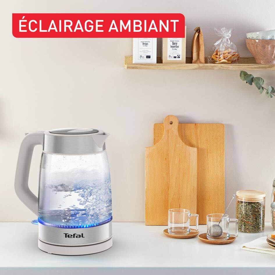 Bouilloire, Tefal, 1,7L, Verre transparent