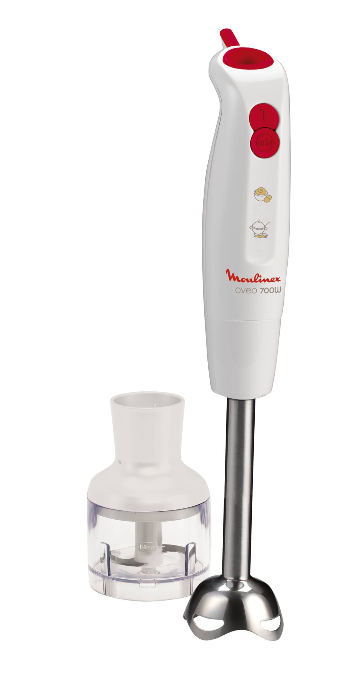 pied mixeur oveo metal blanc/rouge