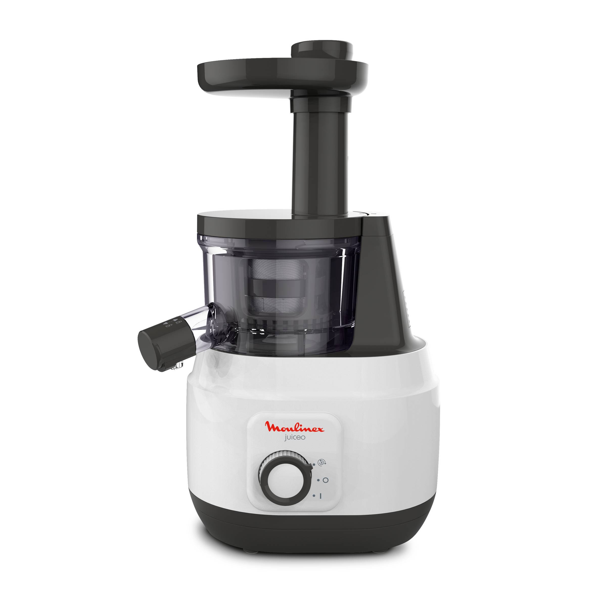 Juiceo, Centrifugeuse, 1 vitesse, Fonction reverse, Facile à nettoyer, Capacité 800ml, Blanche