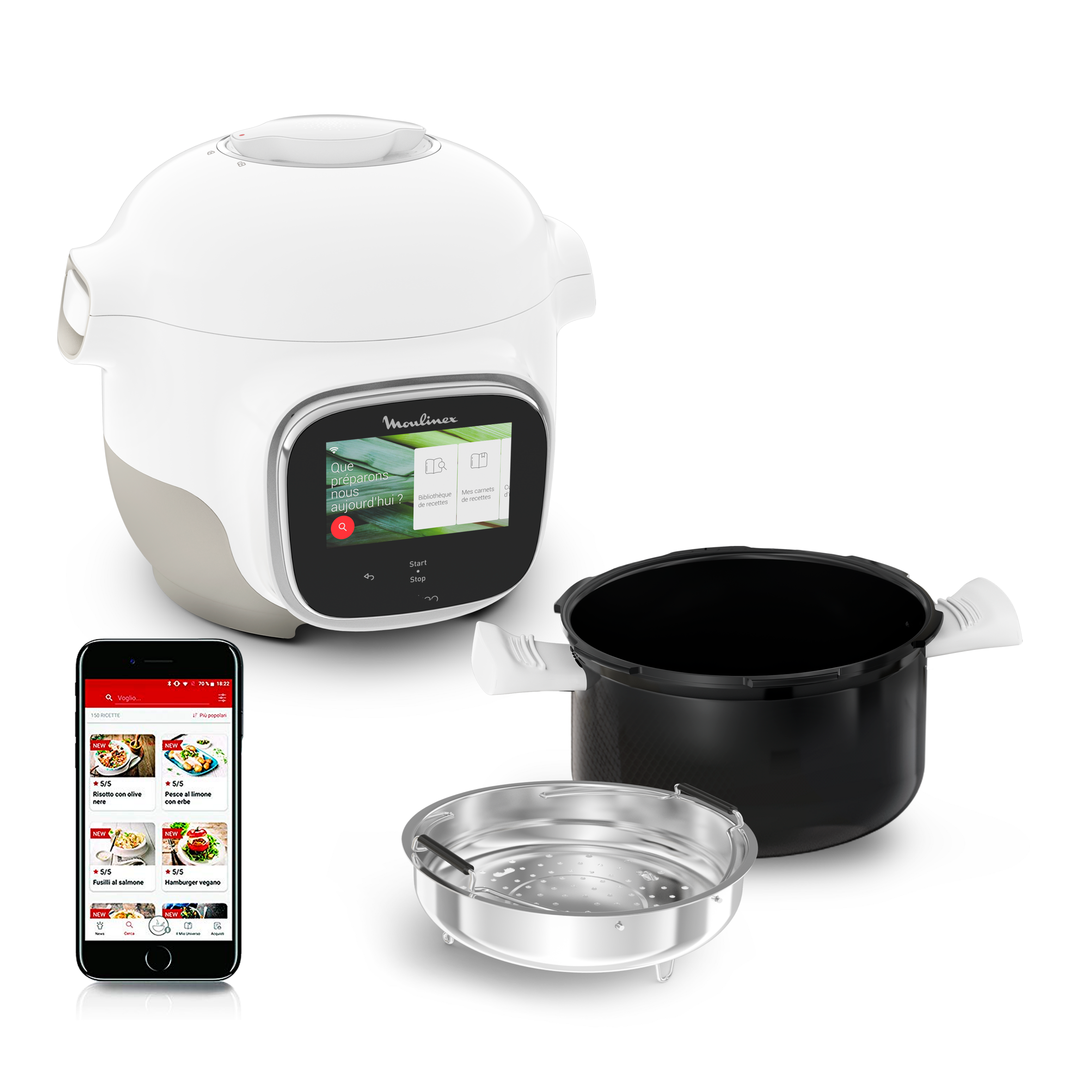 Cookeo Touch Mini, Multicuiseur connecté, 3L (2 pers.), écran tactile