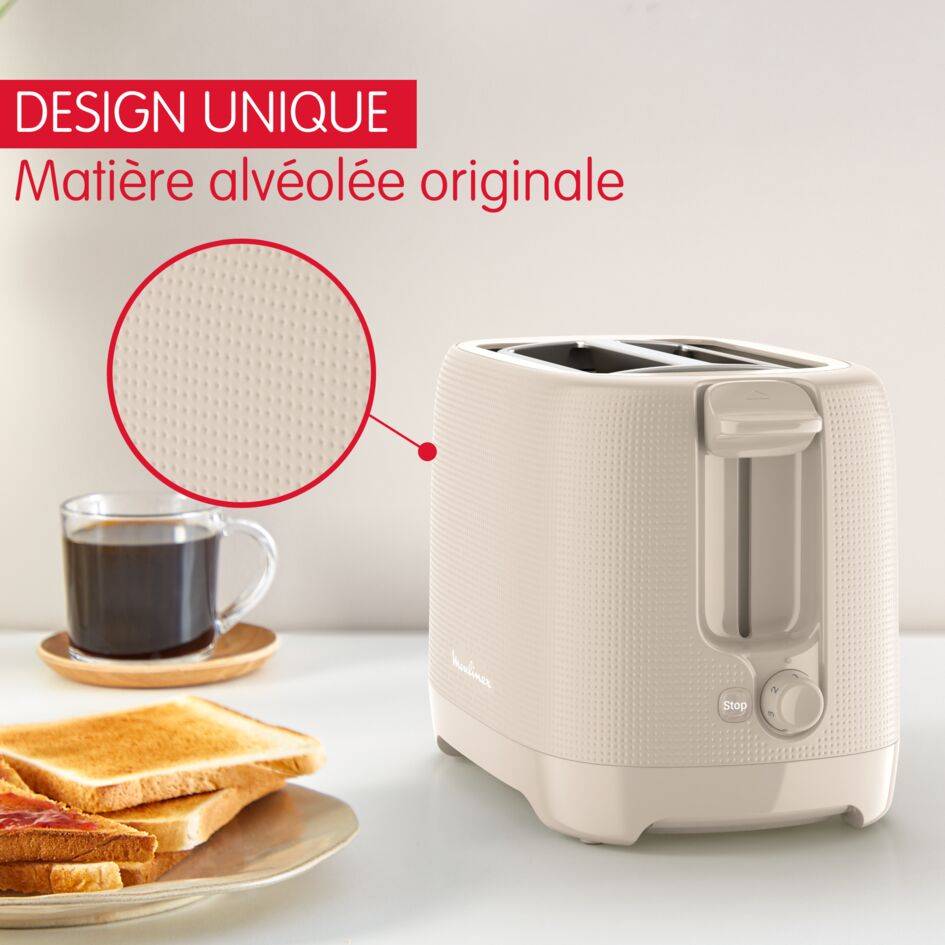 Grille-pain, Morning, 2 fentes, Gris chaud