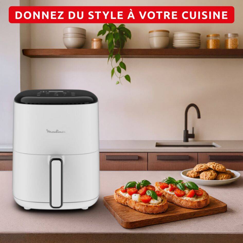 Easy Fry Compact, Air Fryer,  3 L (4 pers.), Panneau digital, 10 programmes, Crème