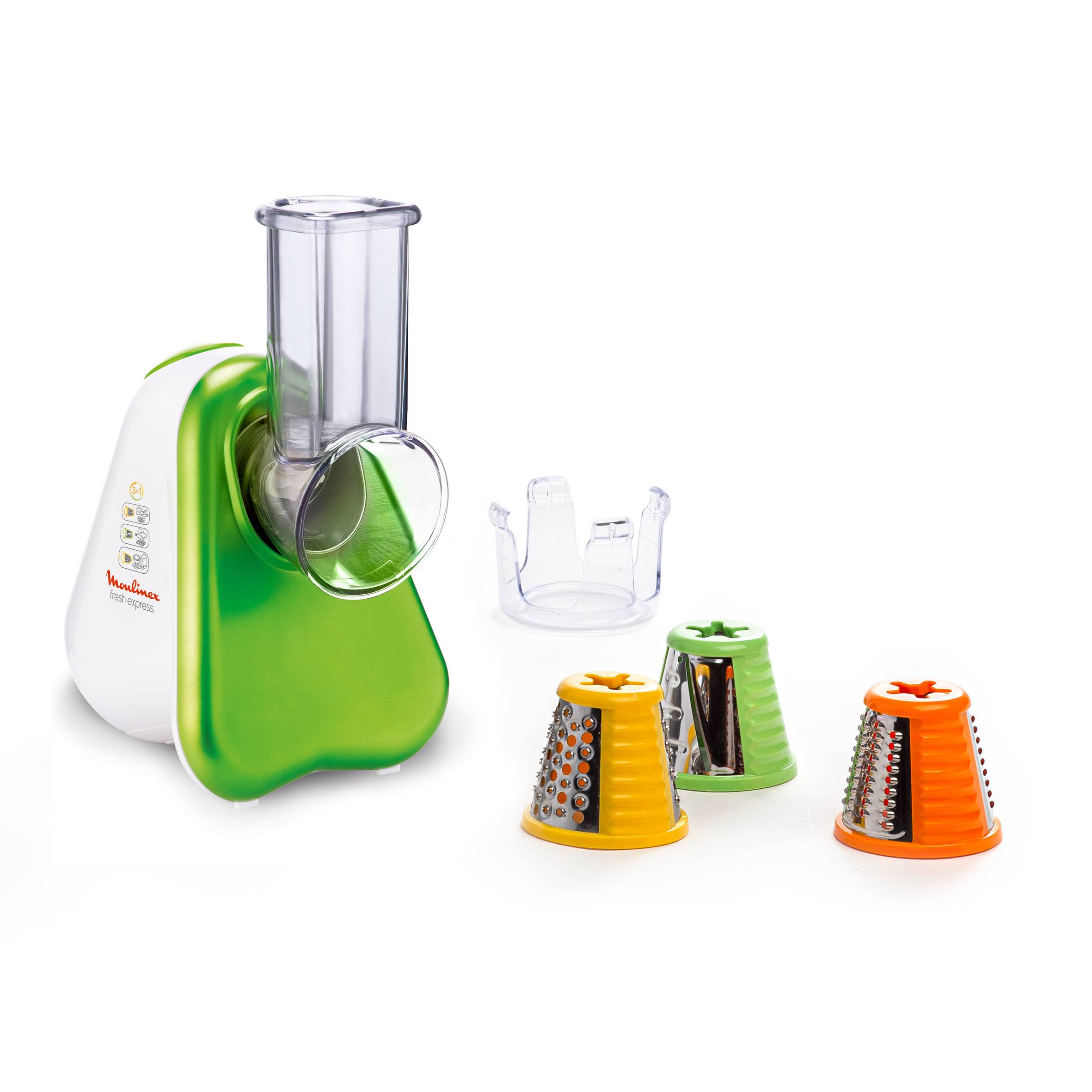 Fresh express 3-en-1, Découpe-légumes, 3 cônes, blanc et vert