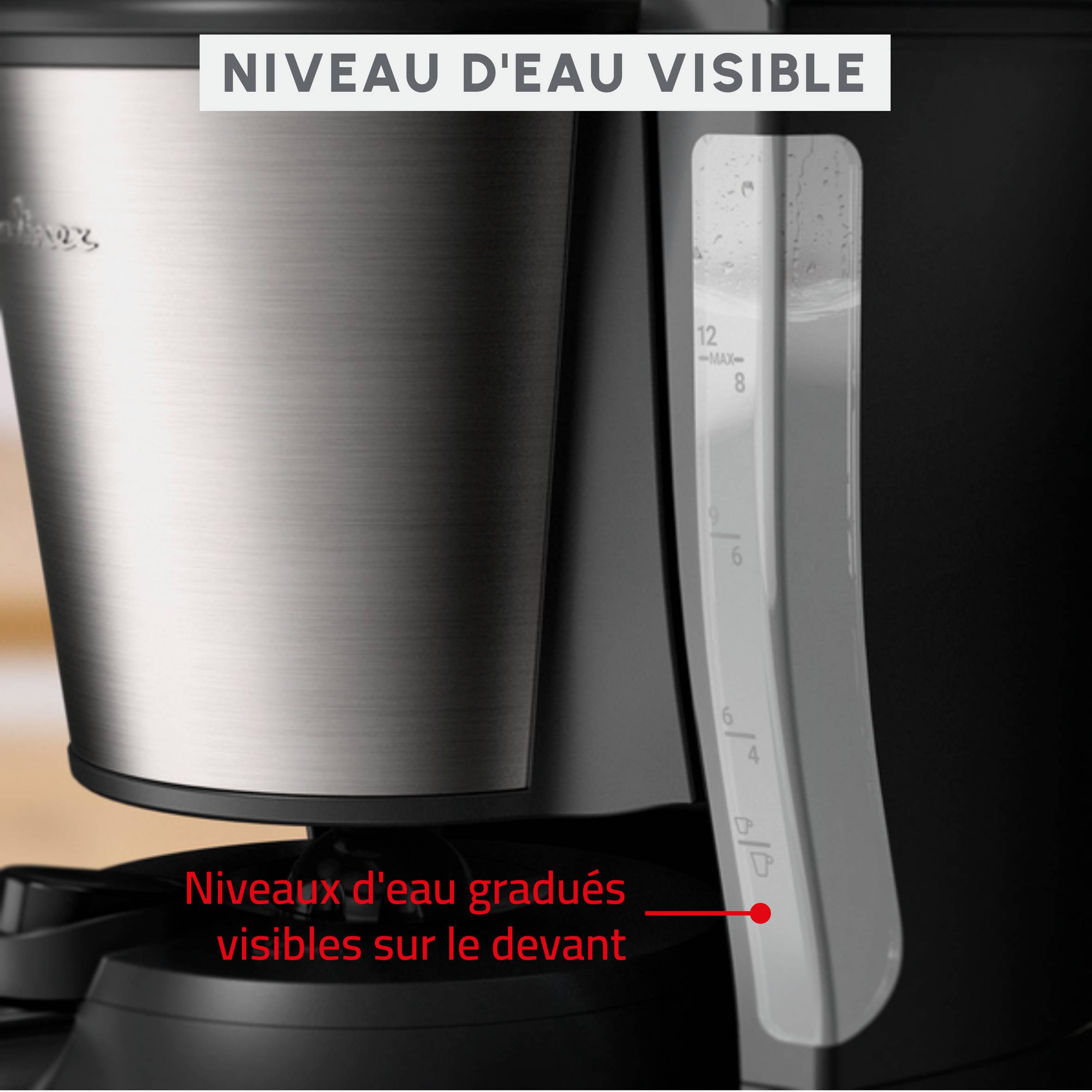 Subito, Cafetière filtre programmable avec verseuse isotherme, Capacité de 0,9 L, 12 tasses