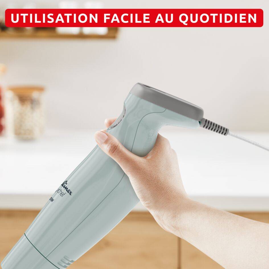 Easy Chef, Pied mixeur, 450&nbsp;W, Poignée ergonomique, Eucalyptus