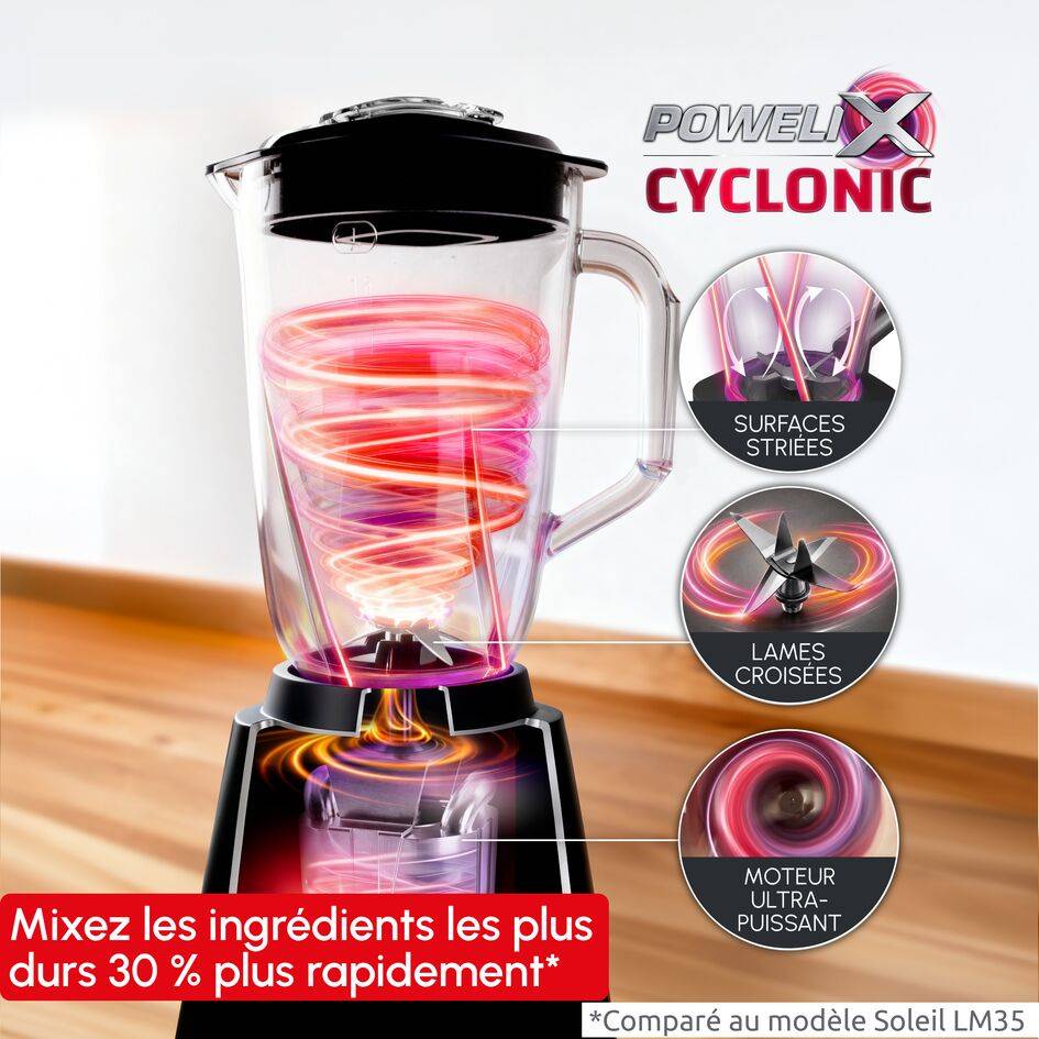 Blendforce, Blender, 800&nbsp;W, Mixage rapide et homogène, Bol en verre 1,9&nbsp;L