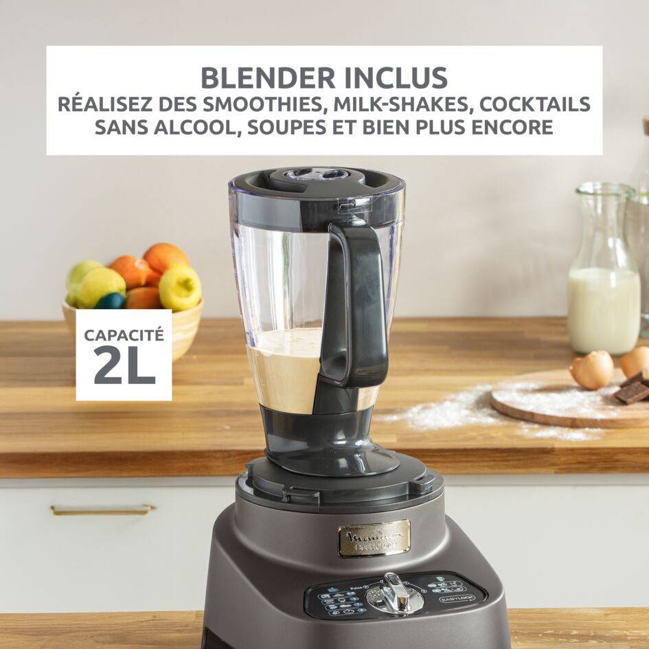 Double Force, Robot multifonction, 1000 W, 31 fonctions, 10 accessoires, Gris