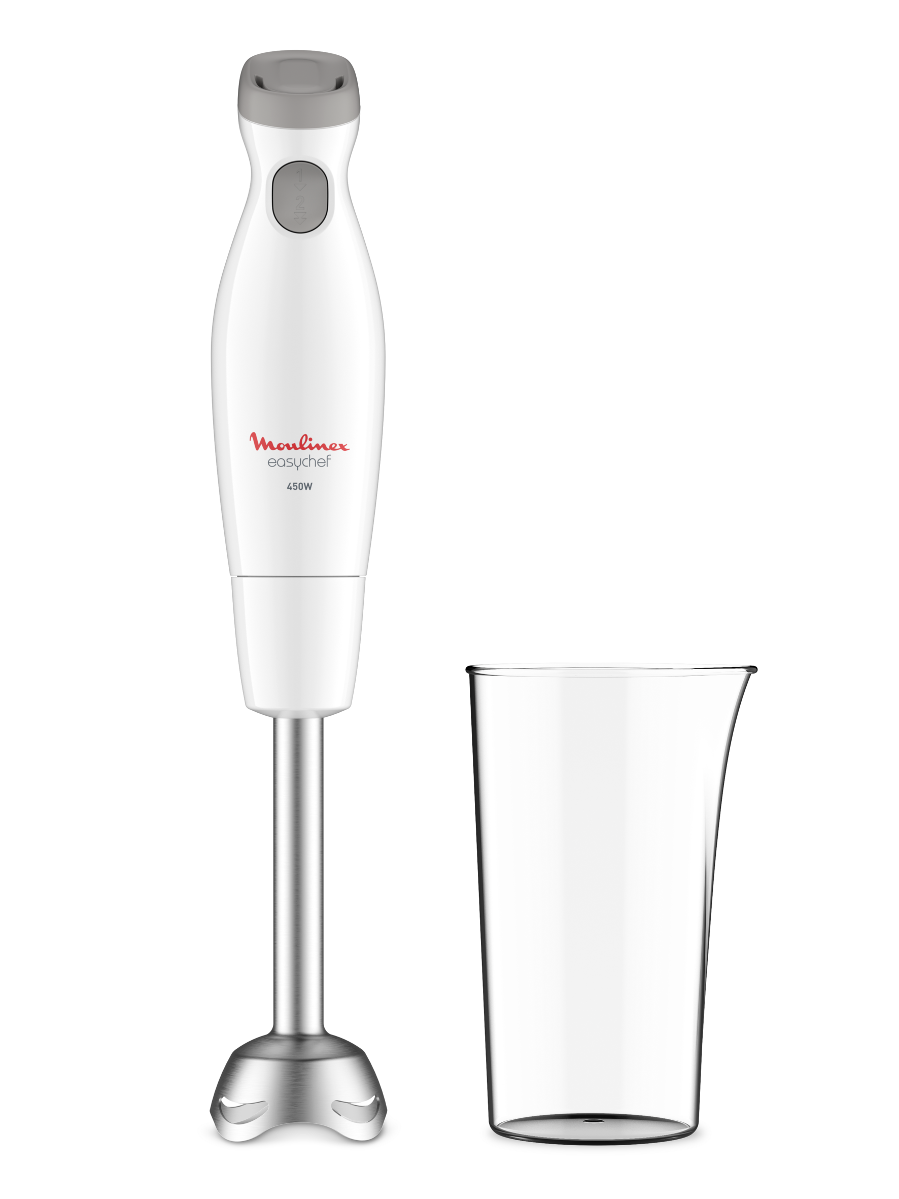 Easychef, Pied mixeur, 2 lames inox, 450 W, Blanc