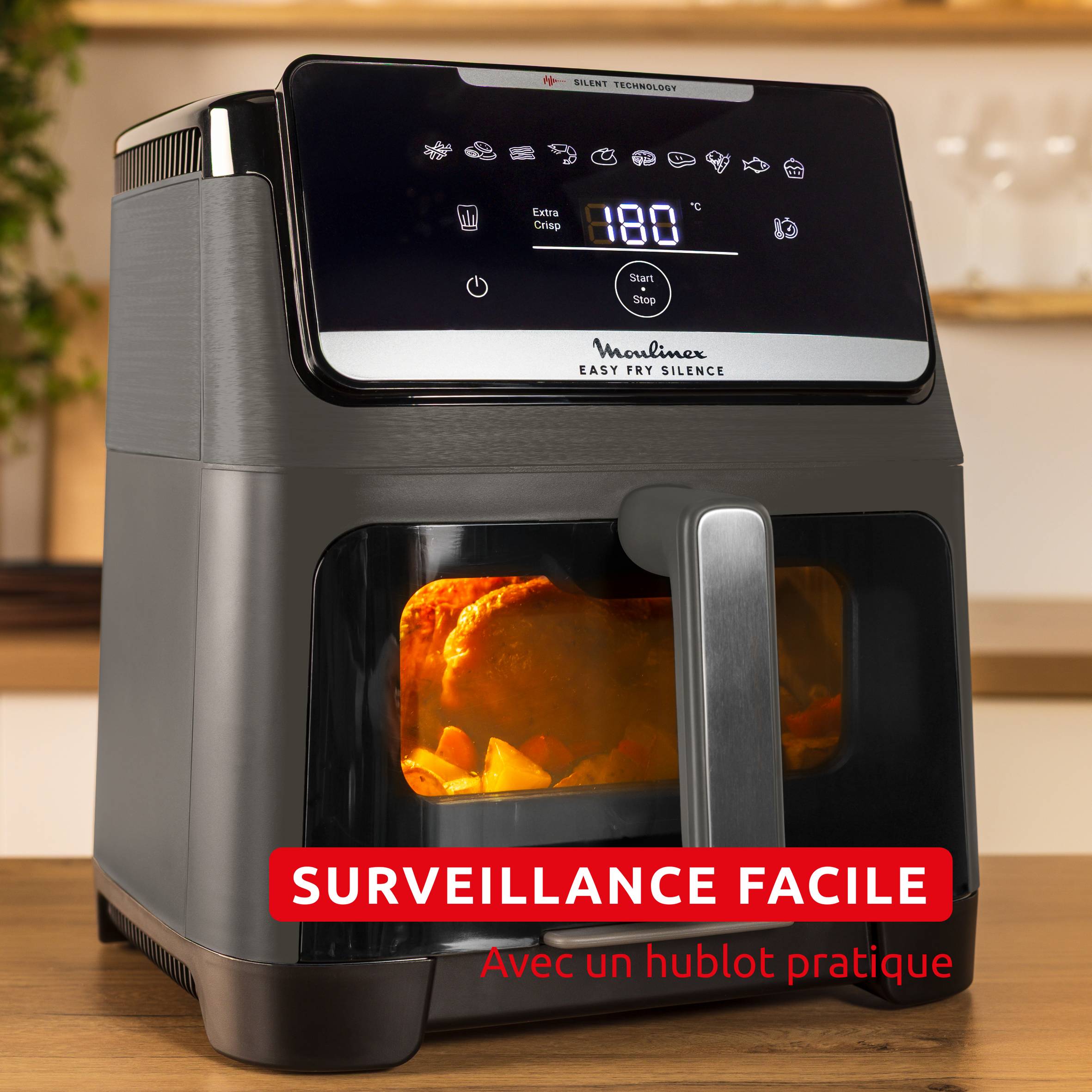 Easy Fry Silence 7 L, Le air fryer XXL le plus silencieux avec façade amovible