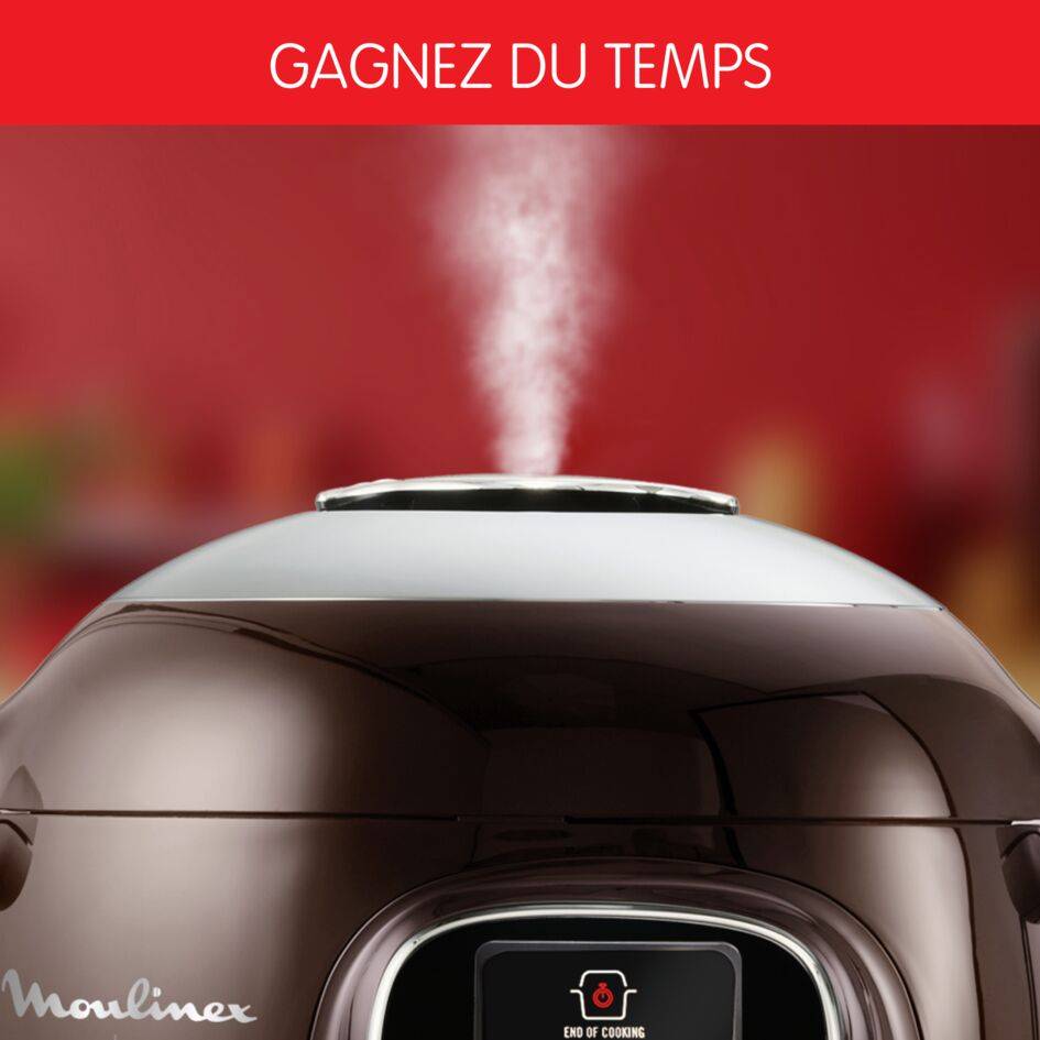 Cookeo+ 150 recettes, Multicuiseur intelligent, Haute Pression, 6L, Marron